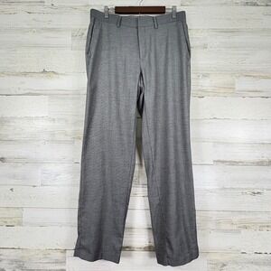 Haggar Tailored Fit Gray Dress Pants‎ Flat Front Men's 34x32 Business Work